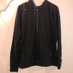 Victoria Sport Black Full Zip Mesh Detail Hoodie